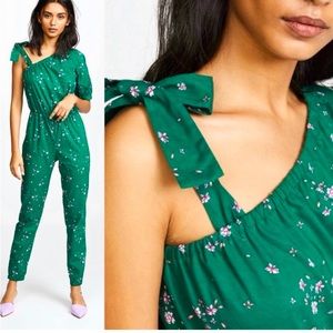 Amanda Uprichard Lucila Green Floral Jumpsuit
Size Small